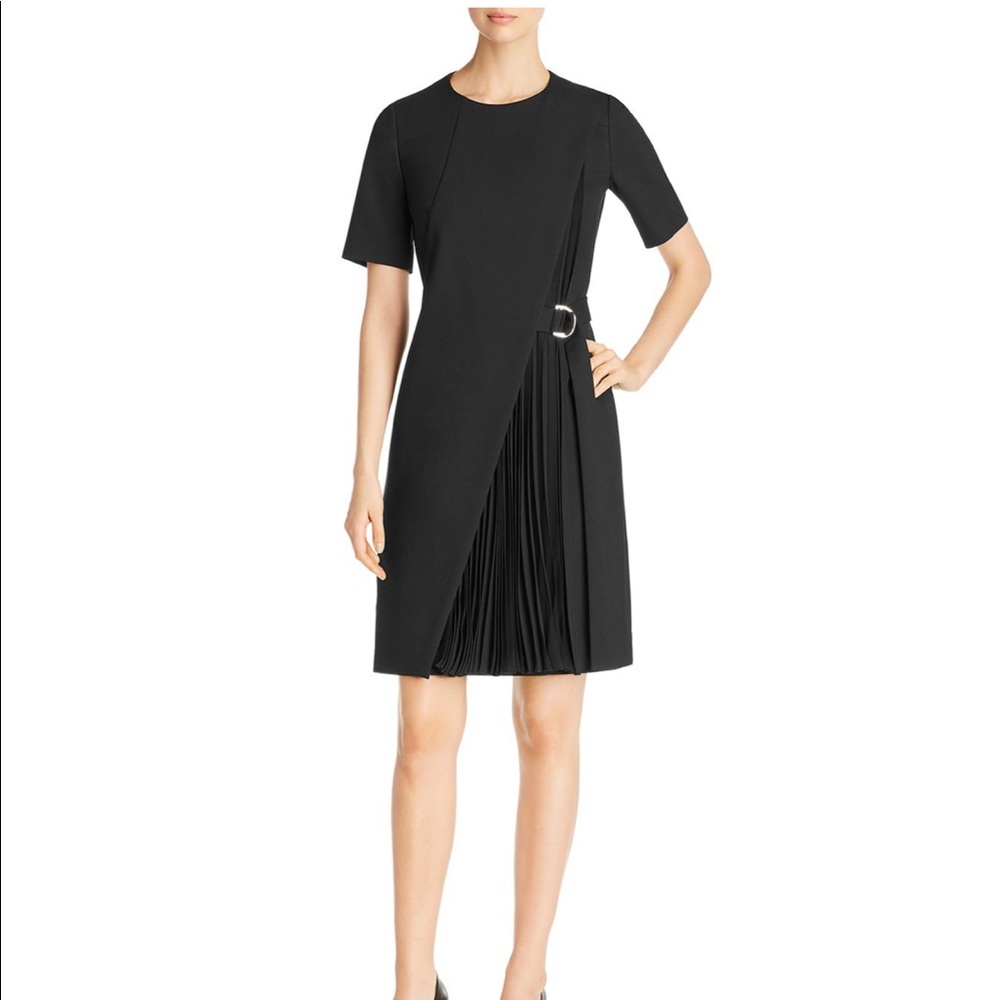 BOSS Dakilane Pleated Overlay Dress